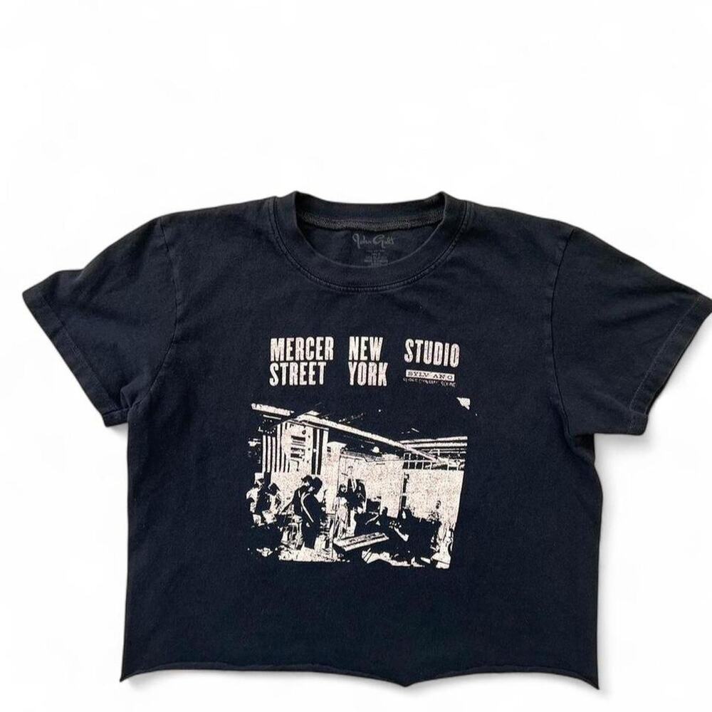 Brandy Melville Mercer Street New York Graphic Tee Black Cropped Y2K Women’s One
